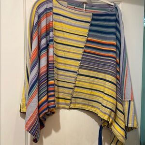 Free PeopleColorful Striped Asymmetrical Top